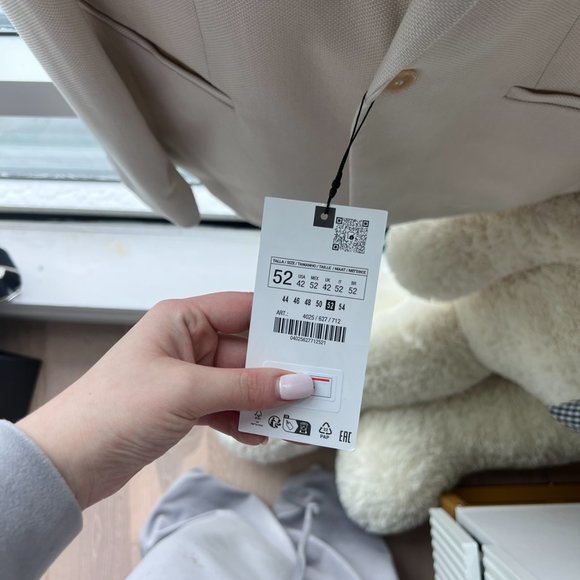 Zara Beige Suit Blazer - Oversize, Men/Women, with tag, 52 size - Picture 3 of 4